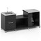 Black Outdoor Grill Table With Stainless Steel Countertop Sink And Storage